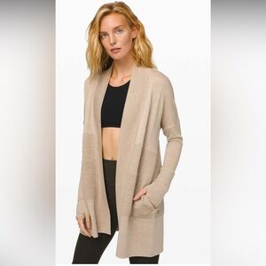 Lululemon $148 Sit In Lotus Wrap II Merino Wool Heathered Sandlot 8